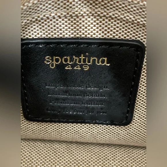 NWOT Spartina 449 Black Leather Suede Texture Shoulder Crossbody Handbag